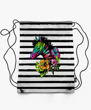 Рюкзак зебра в цветах