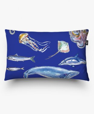 Подушка прямокутна Sea animals pattern