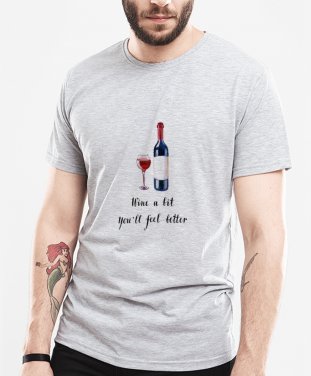 Чоловіча футболка Wine a bit you'll feel better