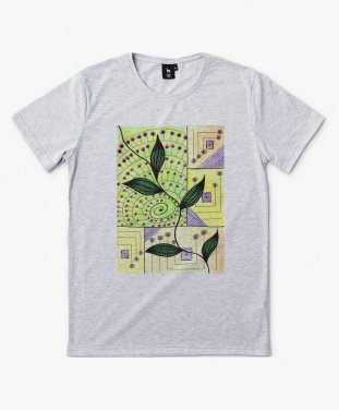 Чоловіча футболка листья и квадраты