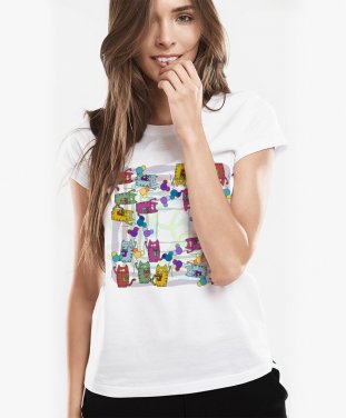 Жіноча футболка Цветные котики