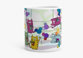 Чашка Цветные котики