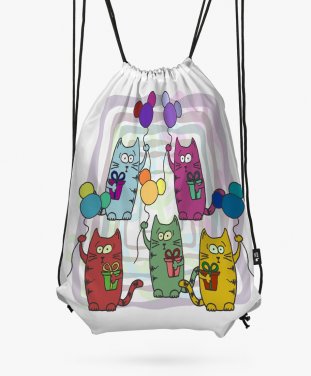 Рюкзак Компания котиков с шариками