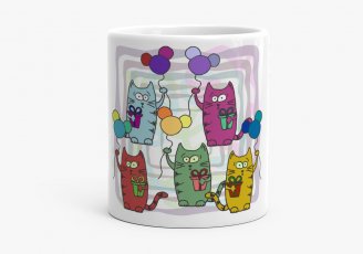 Чашка Компания котиков с шариками