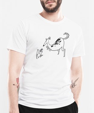 Чоловіча футболка Собака с зайцем