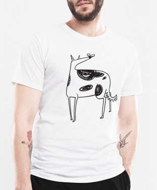 Чоловіча футболка собака с бабочкой на носу