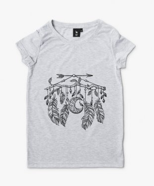 Жіноча футболка Оберег с месяцем и перьями