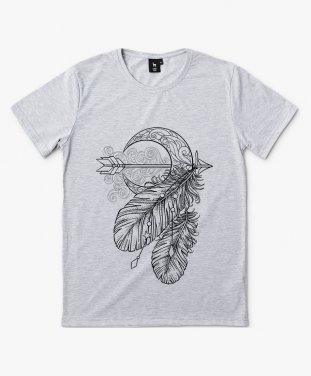 Чоловіча футболка Месяц со стрелой и перьями