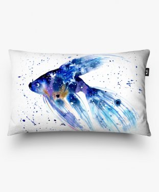 Подушка прямокутна Космическая рыбка