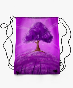 Рюкзак Фиолетовый фэнтези пейзаж дерево