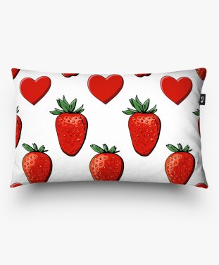 Подушка прямокутна Hearts and strawberries
