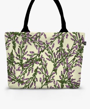 Шопер Abstract pattern with violet flowers.