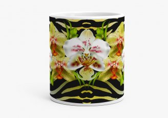 Чашка Зебра и орхидея