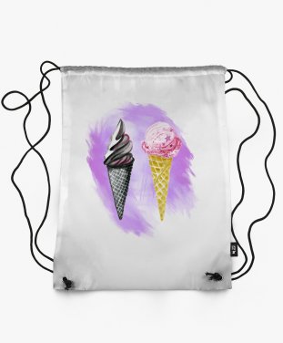 Рюкзак Мороженое-рожок на фиолетовом фоне