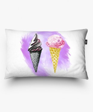 Подушка прямокутна Мороженое-рожок на фиолетовом фоне