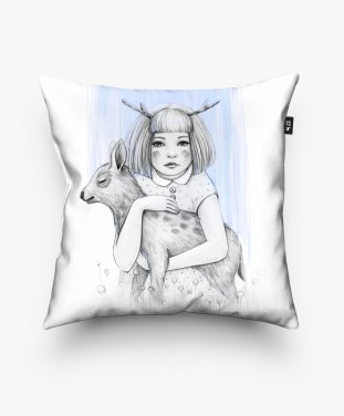 Подушка квадратна Girl with Deer