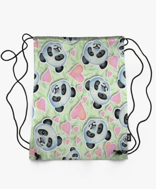 Рюкзак панды и сердечки