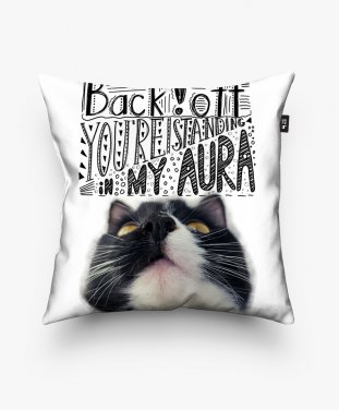 Подушка квадратна Смешной кот с фразой