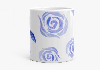 Чашка голубые розы