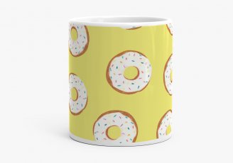 Чашка Пончики на жолтом фоне