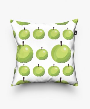 Подушка квадратна Зелёные яблоки