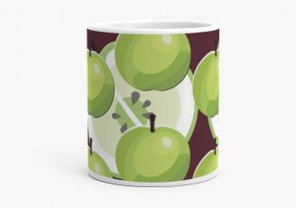 Чашка Шоколадный фон и яблоки