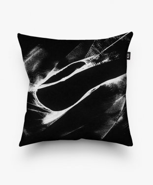 Подушка квадратна Абстрактный рисунок нитью на черном 4