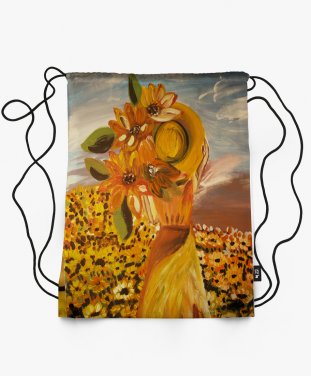 Рюкзак Woman and sunflowers