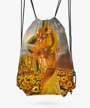 Рюкзак Woman and sunflowers