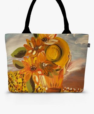 Шопер Woman and sunflowers