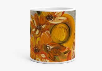 Чашка Woman and sunflowers