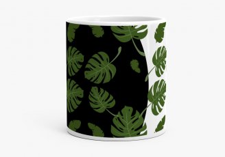 Чашка Принт с листьями монстеры