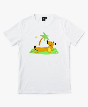 Чоловіча футболка Пёс в отпуске на пляже