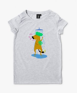 Жіноча футболка Поющий в душе пёс
