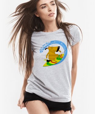 Жіноча футболка Пёс  сёрфер