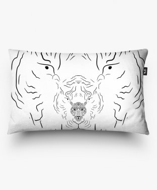 Подушка прямокутна Тигри на білому