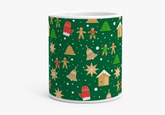 Чашка Різдвяне печиво на зеленому