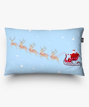 Подушка прямокутна Santa in a sleigh with deer