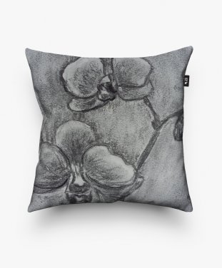 Подушка квадратна Чорно-біла орхідея