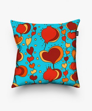 Подушка квадратна Pomegranate Hearts aqua