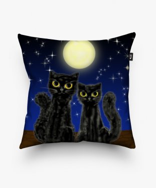 Подушка квадратна Лунные котики
