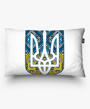 Подушка прямокутна Герб України Тризуб з орнаментом