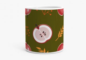 Чашка осінній орнамент яблоки