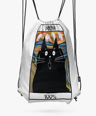 Рюкзак Чорний кіт - бавовна 100%