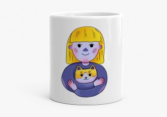 Чашка Дівчинка з кішкою