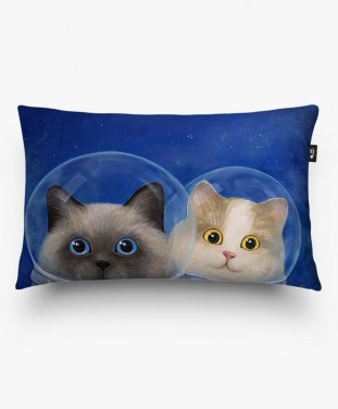 Подушка прямокутна Космічні котики