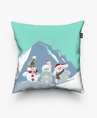 Подушка квадратна Snowmen