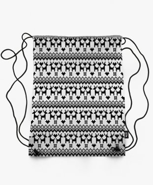 Рюкзак Зимовий візерунок светра з оленями, сніжинками та серцями