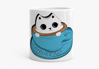 Чашка Catpuccino. Котенок в чашке -  Кошеня в чашці