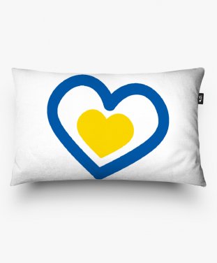 Подушка прямокутна Синьо-жовте серце